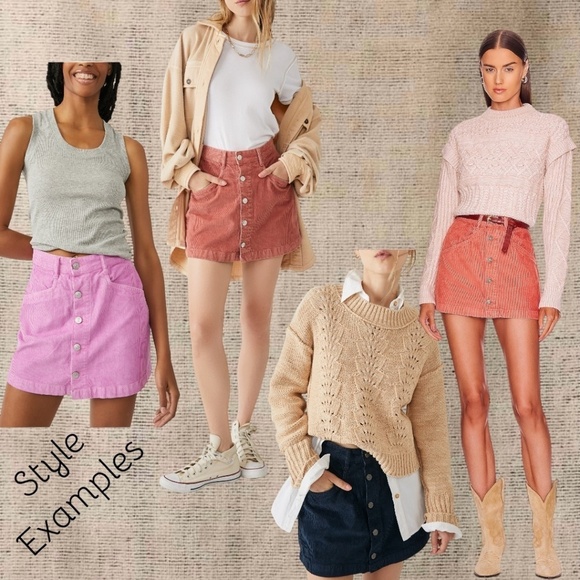 FREE PEOPLE Ray Corduroy MiniSkirt in Washed Army Green - Picture 8 of 12